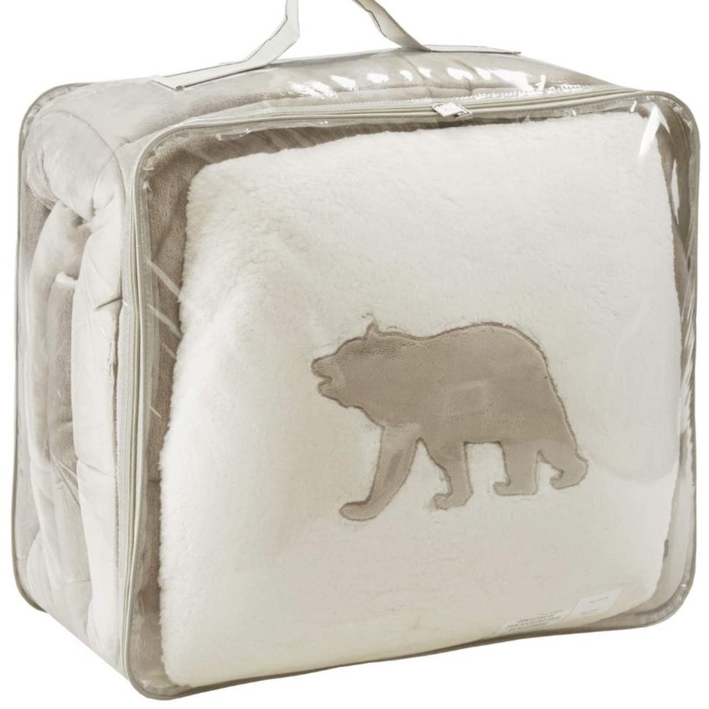 King Taupe Soft Plush Sherpa Comforter Sets - Picture 6 of 6